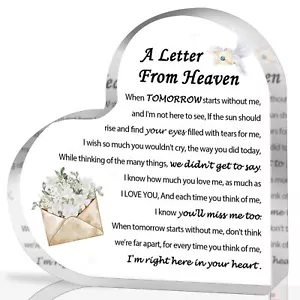 Sympathy Gifts A Letter From Heaven Memorial Gift For Loss Of Mother Father Husb - Picture 1 of 6