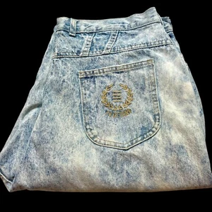80s VTG PS Gitano Acid Wash 100% Cotton Mom Jeans Plus Size 22W X 36 Short USA - Picture 1 of 13