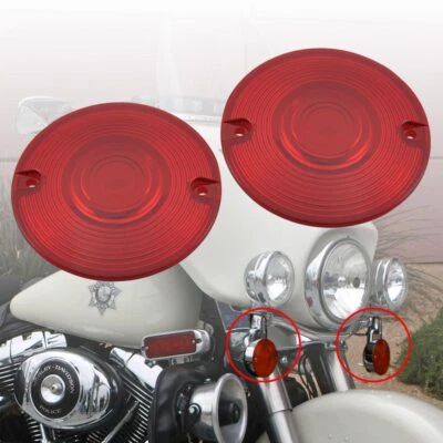 Cubierta de luz de señal de giro lente roja para Harley Davidson Electra Glide Road King 86+ Foto 1 de 4