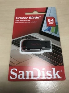 SanDisk SDCZ50-064G-B35 64 GB Cruzer Blade USB 2.0 Flash Drive - Black Standard - Afbeelding 1 van 2