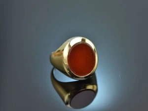 HOCHWERTIGER WAPPEN SIEGEL RING MIT KARNEOL GOLD 585 UM 1985 ENTSTANDEN - Bild 1 von 7