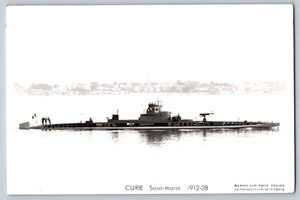 RPPC Französisches U-Boot Curie 1912 Vintage Postkarte - Bild 1 von 2