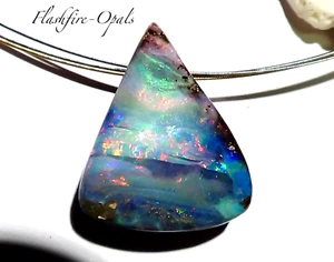 69,0ct. Gem Boulder Opal Anhänger Brilliant ROT/GOLD-GRÜN Flashfire-Opals - Picture 1 of 9