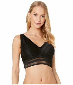 Cosabella Full Figure Wildflower Curvy Tall Geo Lace Triangle Bra  Black New - Picture 1 of 4