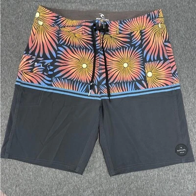 Rip Curl Board Shorts Red Floral Swim Trunks Beach Surf Drawstring Black Size 32 - Image 1 of 4