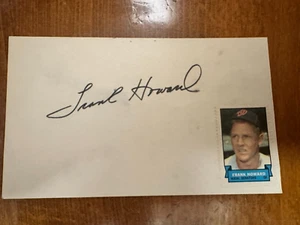 Frank Howard Washington Senators Autographed 3x5 Index Card with sticker - Picture 1 of 3