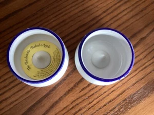 The Basketville Baked Apple Baker Baking Dish Bowl White/Blue Directions 2 NEW!! - Picture 1 of 3