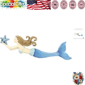 14” Resin Mermaid Wall Art - Nautical Decor for Beach-Inspired Homes - Picture 1 of 3
