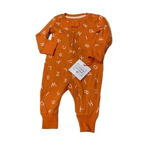 NWT Christian Robinson Orange Alphabet Footie Bodysuit 0-3M - Picture 1 of 2
