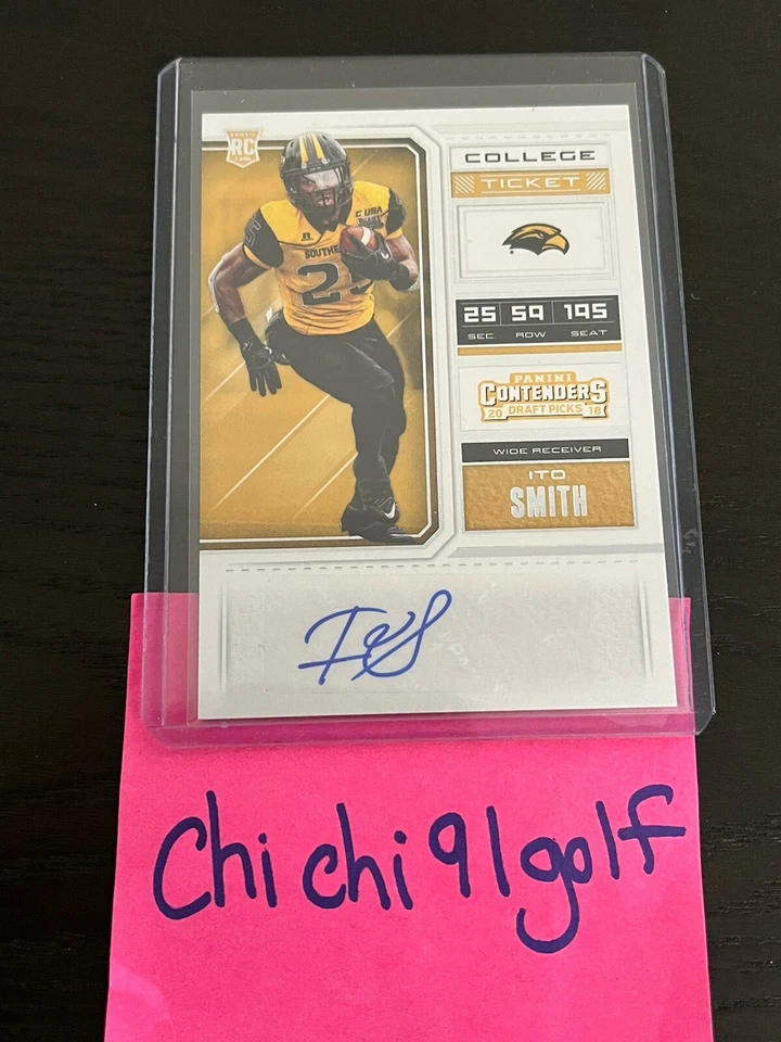 2018 Contenders Draft Picks College Ticket Ito Smith RC Signed Auto Souther Miss - Image 1 of 1