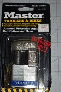 VTG MASTER LOCK CO. USA #37DAT FOR TRAILOR HITCHES, TRUCKS, SECURITY HASPS NEW - Picture 1 of 7