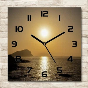 Glass Wall Clock 30x30 Sunset sea - Picture 1 of 9