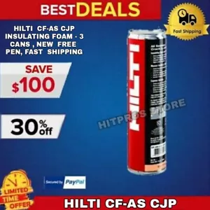 Hilti CF-AS CJP Insulating foam - 3 Cans, New, Free PEN, Fast Shipping - Picture 1 of 2
