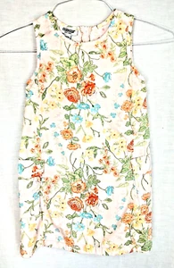 Vintage Girl's OshKosh Floral Cotton Dress Orange Blue Green Size 5 Summer - Picture 1 of 9