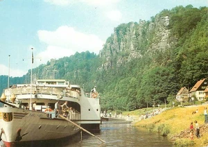 Kurort Rathen Sachsische Schweiz Anlegestelle Dampfschiff Karl Marx DDR Postkart - Picture 1 of 2