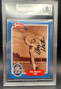 1988 Swell Don Hutson Signed Autographed Football Card Beckett BAS - Picture 1 of 3