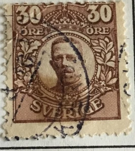 Estampilla de Suecia del rey Gustavo V 30 minerales 1910-15 - Imagen 1 de 1