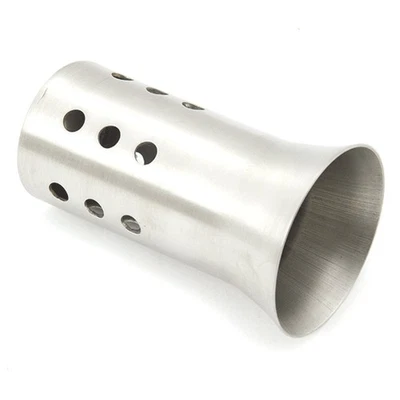 Rear Lextek Fitment Universal 51mm Exhaust Baffle Slip-On Stainless Steel Unit - Image 1 of 4