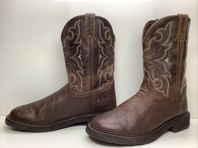 BOTAS HOMBRE JUSTIN WORK PIEL DE TORO MARRÓN OSCURO TALLA 10.5 D Foto 1 de 4