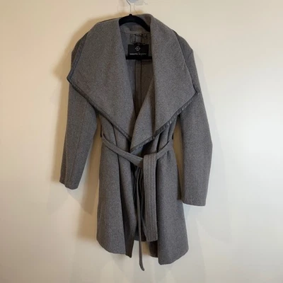 Nanette Lepore Gray Wool Blend Wrap Belted Trench Coat M/M - Image 1 of 4