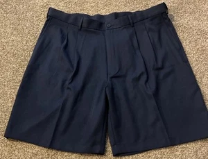 PGA Tour Golf Shorts Men's 42 Navy 9" Inseam Pleated with Pockets - Picture 1 of 7