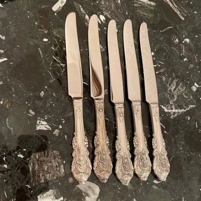 2MINT WALLACE SIR CHRISTOPHER 9 3/4”STERLING SILVER FRENCH DINNER KNIFE FLATWARE - Image 1 of 4