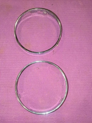 OEM Porsche 914 Par de anillos de retención de faros cromados SB34 Hella ¡Envío gratuito! Foto 1 de 4