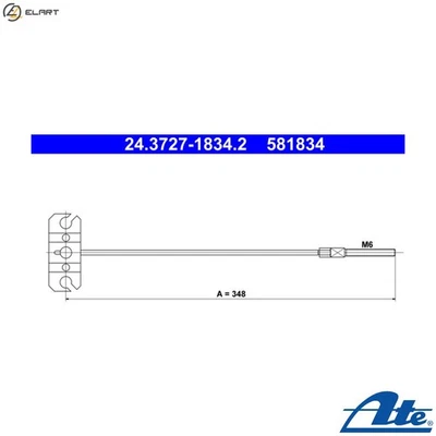 CABLE PULL PARKING BRAKE 24.3727-1834.2 FOR MAZDA CX-5/Van 6 P5Y1/P5Y5 1.5L 4cyl - Image 1 of 4