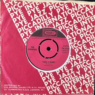 THE SORROWS 'TAKE A HEART' 7'' SINGLE PICCADILLY RECORDS 7N.35260 1965 UK FIRST - Image 1 of 4