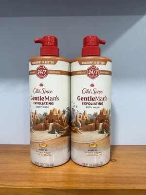 OLD SPICE Gentleman's Exfoliating Body Wash Brown Sugar & Cocoa Butter X 2 NEW - Image 1 of 4