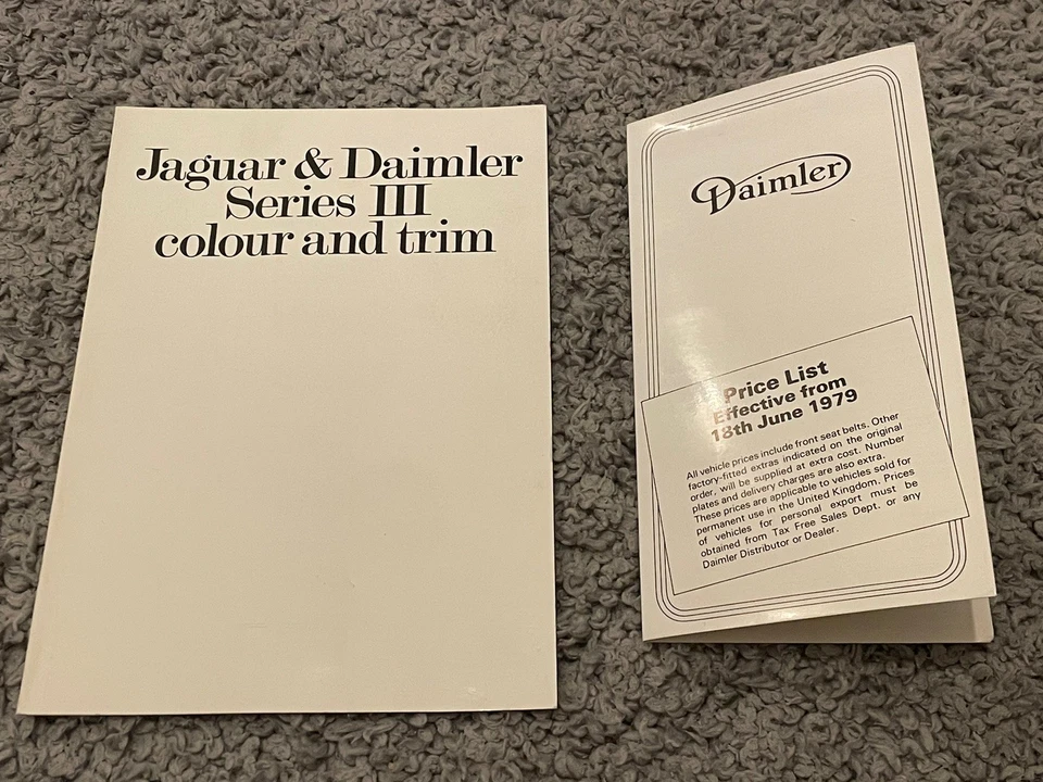 DAIMLER 1979 Price List - Saloon Limousine Etc - Image 1 of 4