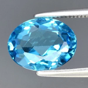 💎 1.92ct 9x7mm Oval Natural Blue Topaz - Brazil Gemstone - Bild 1 von 4