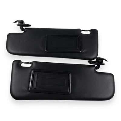 2012-2017 Fiat 500 Driver & Passenger Sun Visor Pair Set Black Vinyl - Image 1 of 4