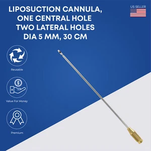 Cánulas de liposucción 1 orificios centrales y 2 laterales transferencia de grasa 0,5x30 cm - Imagen 1 de 2