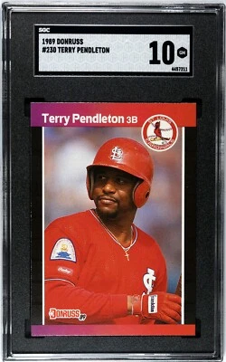 1989 Donruss #230 Terry Pendleton SGC 10 GEM MINT - Image 1 of 2