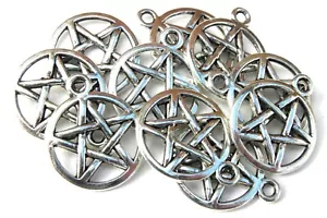 10 PCS x Pentacle Pentagram Charms Wicca Star Wiccan Pagan Pendants 20mm x 17mm - Picture 1 of 2