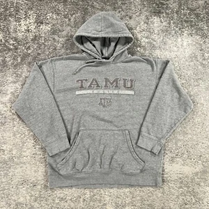 Vintage Texas A&M Aggies Hoodie Sweatshirt Mens Large L Grey Fleece Champion Y2K - Picture 1 of 13