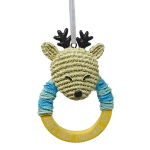 Hallmark 2021 adorno de árbol de Navidad bebé niño primer sonajero de ciervo de Navidad - Imagen 1 de 2