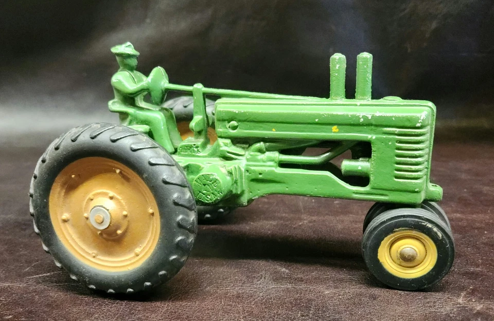Vintage Ertl John Deere Model A Tractor W/Driver, Cast Aluminum, EUC, 7" Length - Image 1 of 4