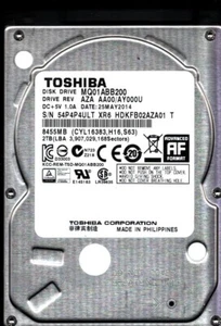 MQ01ABB200 HDKFB02AZA01 T REV: AZA AA00/AY000U 2TB MAY 2014 PHILIPPINES TOSHIBA - Picture 1 of 3