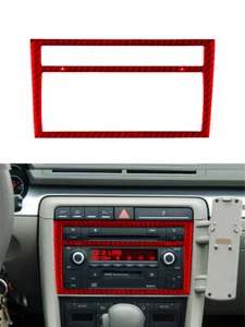 Air Conditioner Frame Panel Trim Cover Carbon Fiber For Audi A4 S4 2005-2006 Red - Picture 1 of 10