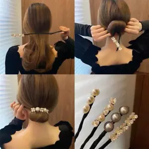 Elegant Pearl Flower Bun Maker, Korean Hair Curlers, Styling Tools & Hairpins - Picture 1 of 39