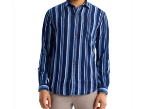 Tommy Bahama Talla XLarge Lana de Seda Afilado Azul Rayas Camisa Botón Manga Larga - Imagen 1 de 9