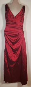 Watters & Watters Size 6 V Neck A-Line Pleated Dress Sleeveless Prom Bridesmaid - Picture 1 of 8