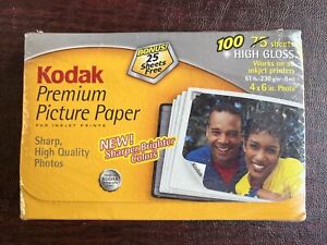 KODAK Premium Photo Picture Paper 100 Sheets High Gloss 4x6, 61lb Printable, NIP