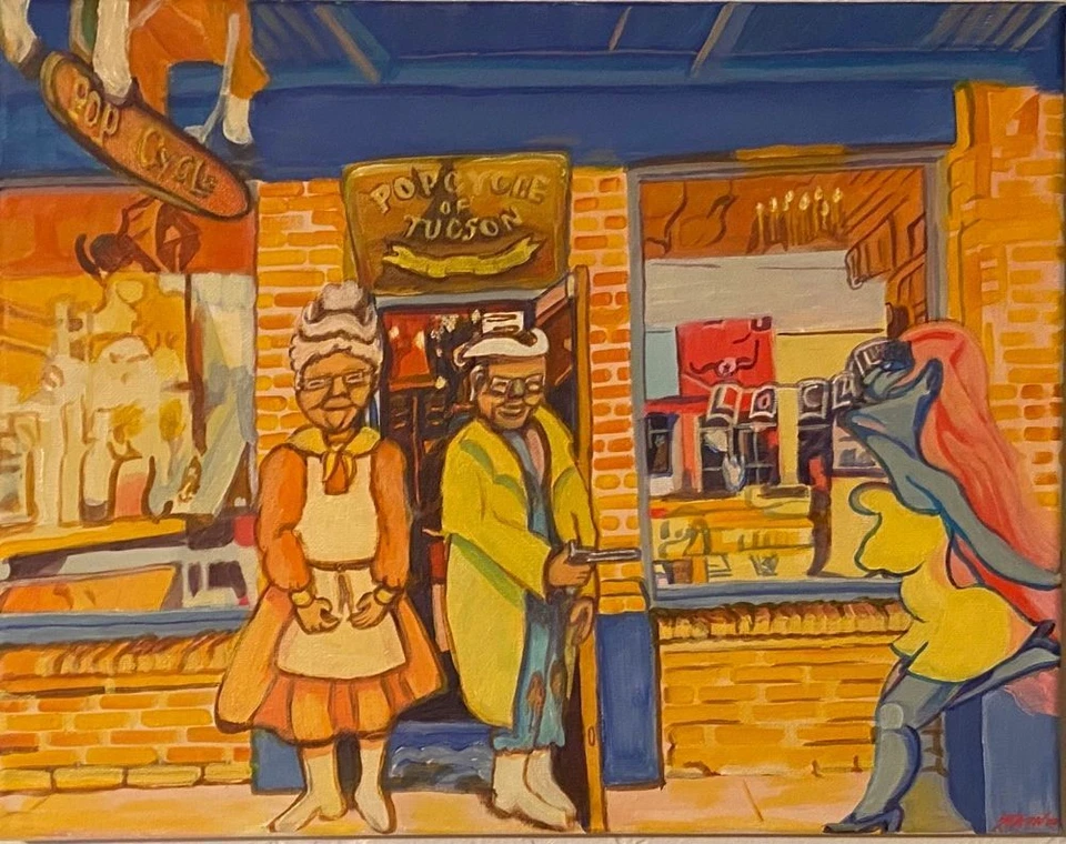 “Pop Go the Weasel” 14X11 pulgadas Pintura acrílica original sobre lienzo Foto 1 de 1