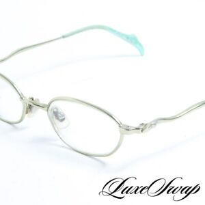 Martine Sitbon Made in Japan Green Metal Wave 46-17-136 Oval Small Lens Glasses