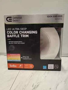 Commercial Electiric 5/6 inch LED Ultra Deep Color Changing Baffle Trim - Picture 1 of 3
