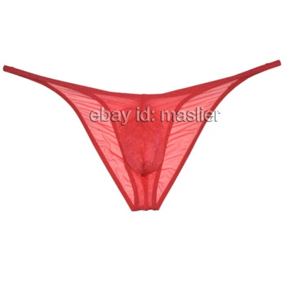 Calzoncillos calzoncillos de bikini de hilo de vidrio para hombre transparentes brillantes descarados bolsa calzoncillos ropa interior Foto 1 de 4