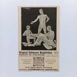1930 Schiesser Unterwäsche Knüpftrikot Radolfzell Werbeanzeige Werbung Reklame - Picture 1 of 1
